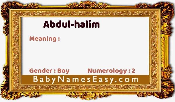 Abdul-halim  name meaning